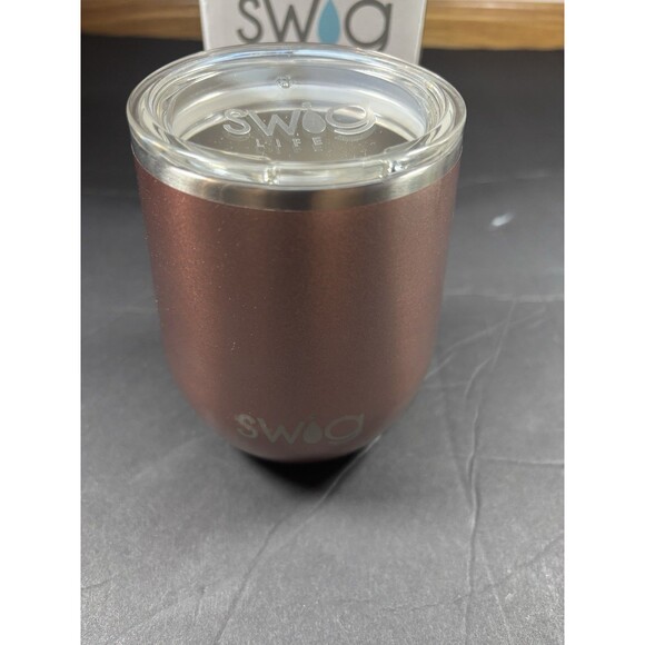 Swig Life Stainless Steel Stemless Wine Cup Shimmer Rose Gold 12oz  NIB Box Wear - Picture 7 of 7
